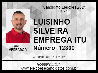 Candidato LUISINHO SILVEIRA EMPREGA ITU 2024 - ITU - Eleições