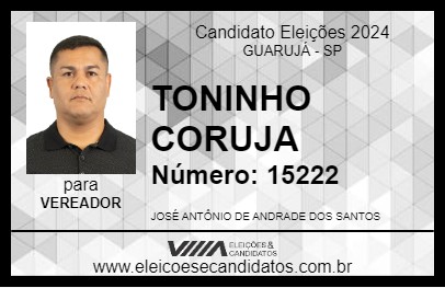 Candidato TONINHO CORUJA 2024 - GUARUJÁ - Eleições