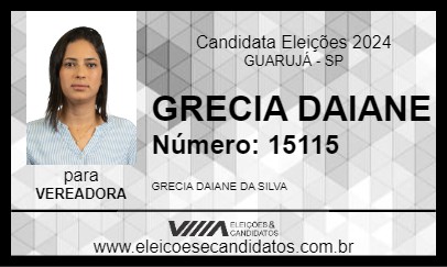 Candidato GRECIA DAIANE 2024 - GUARUJÁ - Eleições