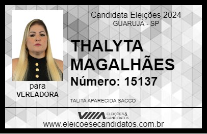 Candidato THALYTA MAGALHÃES 2024 - GUARUJÁ - Eleições