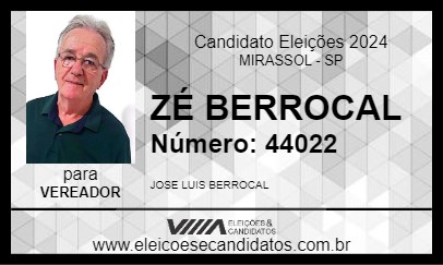 Candidato ZÉ BERROCAL 2024 - MIRASSOL - Eleições