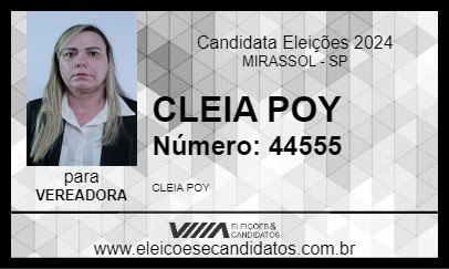 Candidato CLEIA POY 2024 - MIRASSOL - Eleições