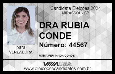 Candidato DRA RUBIA CONDE 2024 - MIRASSOL - Eleições