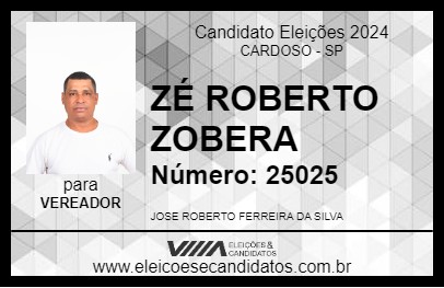 Candidato ZÉ ROBERTO ZOBERA 2024 - CARDOSO - Eleições