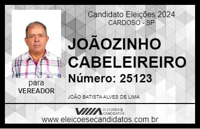 Candidato JOÃOZINHO CABELEIREIRO 2024 - CARDOSO - Eleições