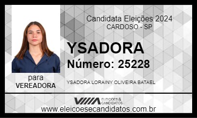 Candidato YSADORA 2024 - CARDOSO - Eleições