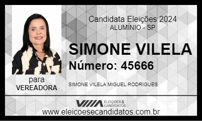 Candidato SIMONE VILELA 2024 - ALUMÍNIO - Eleições