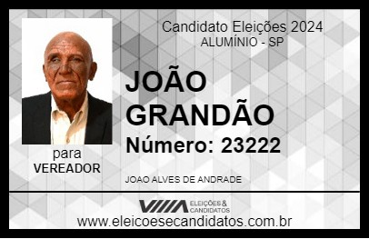 Candidato JOÃO GRANDÃO 2024 - ALUMÍNIO - Eleições