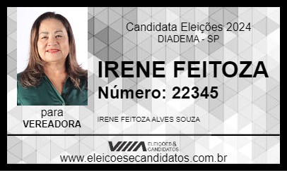 Candidato IRENE FEITOZA 2024 - DIADEMA - Eleições