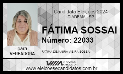 Candidato FÁTIMA SOSSAI 2024 - DIADEMA - Eleições