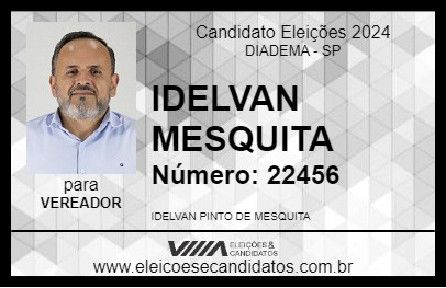 Candidato IDELVAN MESQUITA 2024 - DIADEMA - Eleições