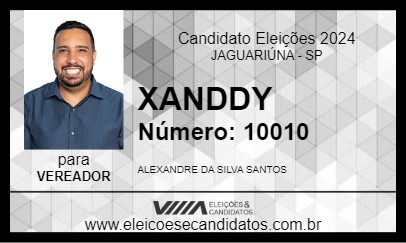 Candidato XANDDY 2024 - JAGUARIÚNA - Eleições