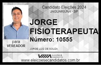 Candidato JORGE FISIOTERAPEUTA 2024 - JAGUARIÚNA - Eleições