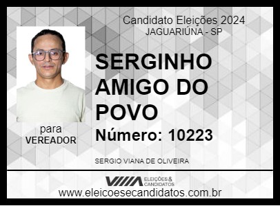 Candidato SERGINHO AMIGO DO POVO 2024 - JAGUARIÚNA - Eleições