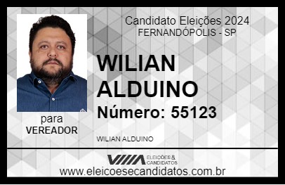 Candidato WILIAN ALDUINO 2024 - FERNANDÓPOLIS - Eleições