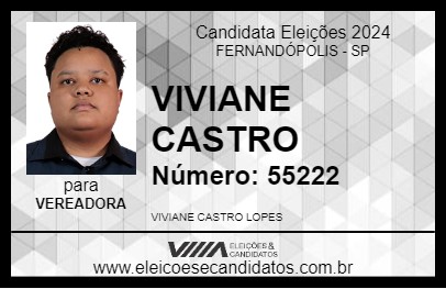 Candidato VIVIANE CASTRO 2024 - FERNANDÓPOLIS - Eleições