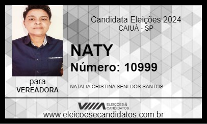 Candidato NATY 2024 - CAIUÁ - Eleições