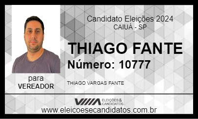 Candidato THIAGO FANTE 2024 - CAIUÁ - Eleições