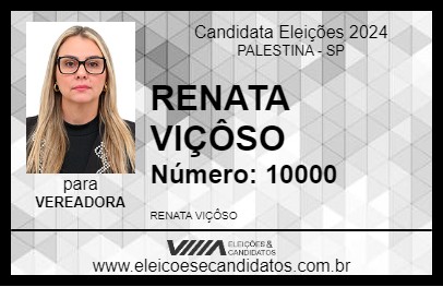 Candidato RENATA VIÇÔSO 2024 - PALESTINA - Eleições