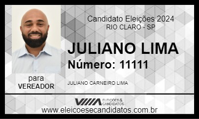 Candidato JULIANO LIMA 2024 - RIO CLARO - Eleições