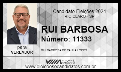 Candidato RUI BARBOSA 2024 - RIO CLARO - Eleições