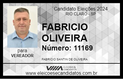 Candidato FABRICIO OLIVEIRA 2024 - RIO CLARO - Eleições