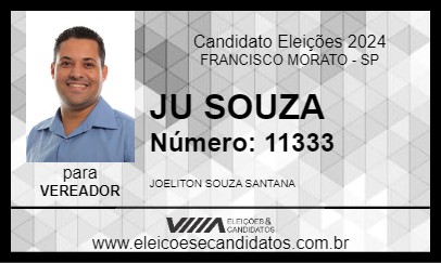 Candidato JU SOUZA 2024 - FRANCISCO MORATO - Eleições