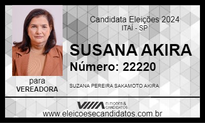 Candidato SUSANA AKIRA 2024 - ITAÍ - Eleições