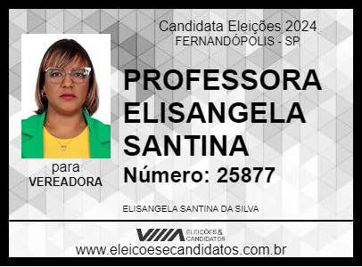 Candidato PROFESSORA ELISANGELA SANTINA 2024 - FERNANDÓPOLIS - Eleições