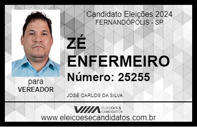 Candidato ZÉ ENFERMEIRO 2024 - FERNANDÓPOLIS - Eleições