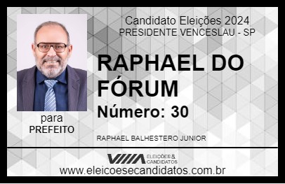 Candidato RAPHAEL DO FÓRUM 2024 - PRESIDENTE VENCESLAU - Eleições