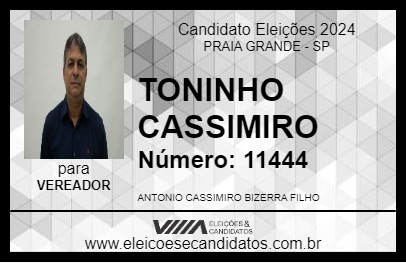 Candidato TONINHO CASSIMIRO 2024 - PRAIA GRANDE - Eleições