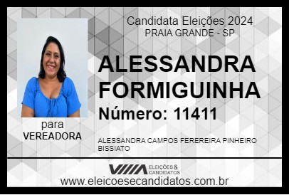 Candidato ALESSANDRA FORMIGUINHA 2024 - PRAIA GRANDE - Eleições