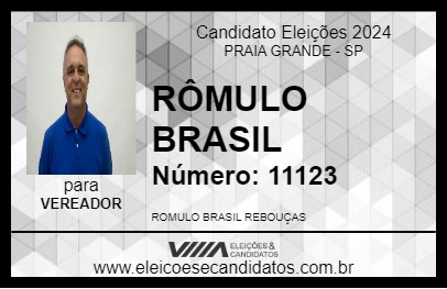 Candidato RÔMULO BRASIL 2024 - PRAIA GRANDE - Eleições