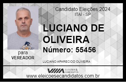 Candidato LUCIANO DE OLIVEIRA 2024 - ITAÍ - Eleições