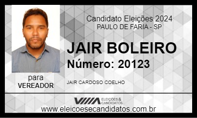 Candidato JAIR BOLEIRO 2024 - PAULO DE FARIA - Eleições