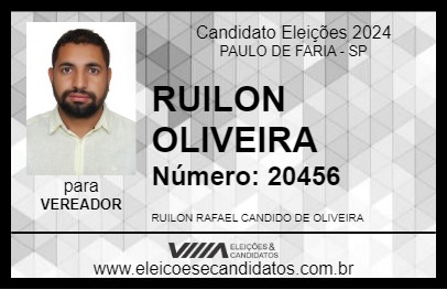 Candidato RUILON OLIVEIRA 2024 - PAULO DE FARIA - Eleições