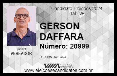 Candidato GERSON DAFFARA 2024 - ITAÍ - Eleições