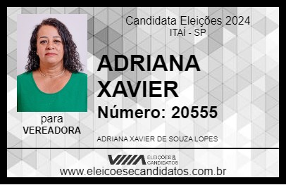 Candidato ADRIANA XAVIER 2024 - ITAÍ - Eleições