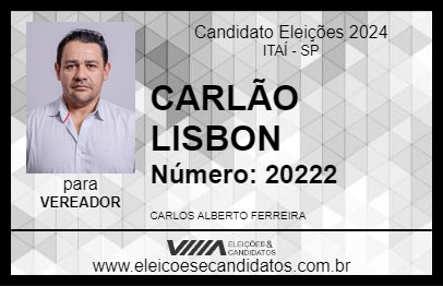 Candidato CARLÃO LISBON 2024 - ITAÍ - Eleições