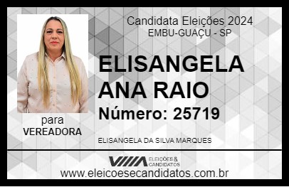 Candidato ELISANGELA ANA RAIO 2024 - EMBU-GUAÇU - Eleições