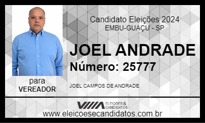 Candidato JOEL ANDRADE 2024 - EMBU-GUAÇU - Eleições