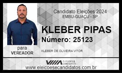 Candidato KLEBER PIPAS 2024 - EMBU-GUAÇU - Eleições