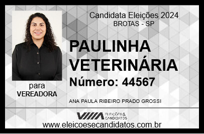 Candidato PAULINHA VETERINÁRIA 2024 - BROTAS - Eleições