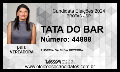 Candidato TATA DO BAR 2024 - BROTAS - Eleições