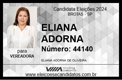 Candidato ELIANA ADORNA 2024 - BROTAS - Eleições