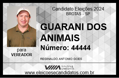 Candidato GUARANI DOS ANIMAIS 2024 - BROTAS - Eleições