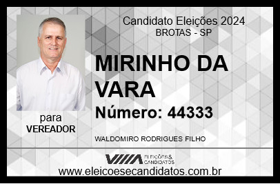 Candidato MIRINHO DA VARA 2024 - BROTAS - Eleições