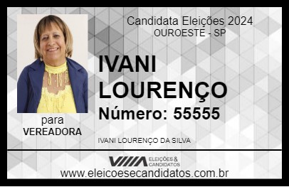 Candidato IVANI LOURENÇO 2024 - OUROESTE - Eleições