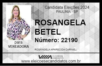 Candidato ROSANGELA BETEL 2024 - PAULÍNIA - Eleições